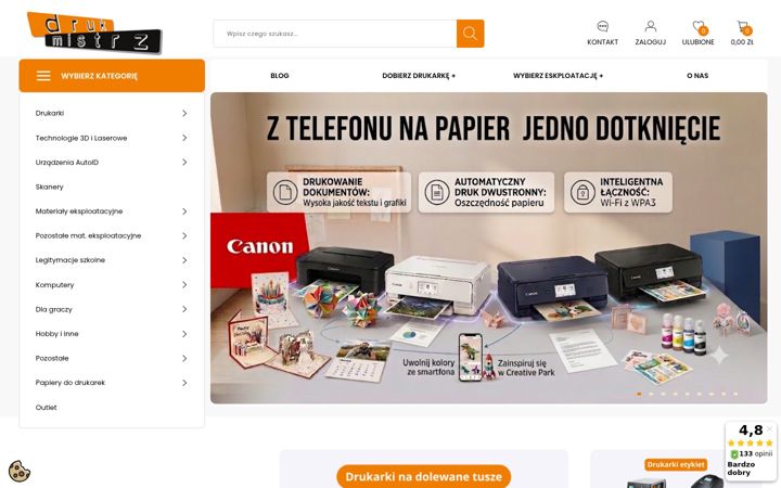 Kuvakaappaus sivustosta drukmistrz.pl