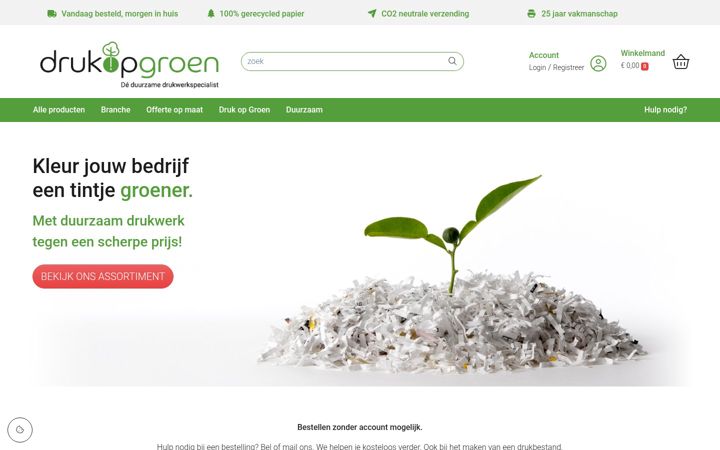Snímek obrazovky drukopgroen.nl