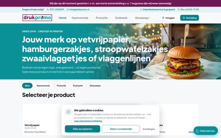 Screenshot di drukpromo.nl