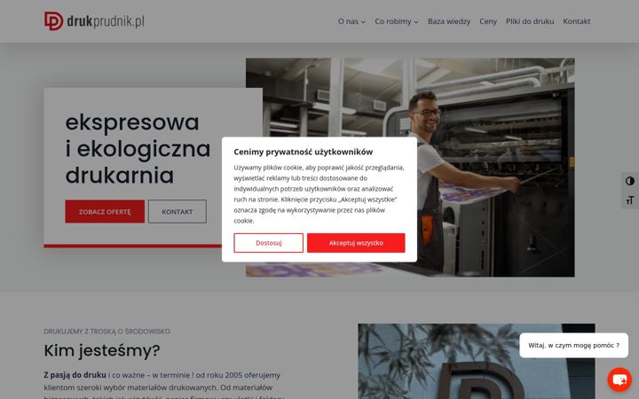 Kuvakaappaus sivustosta drukprudnik.pl