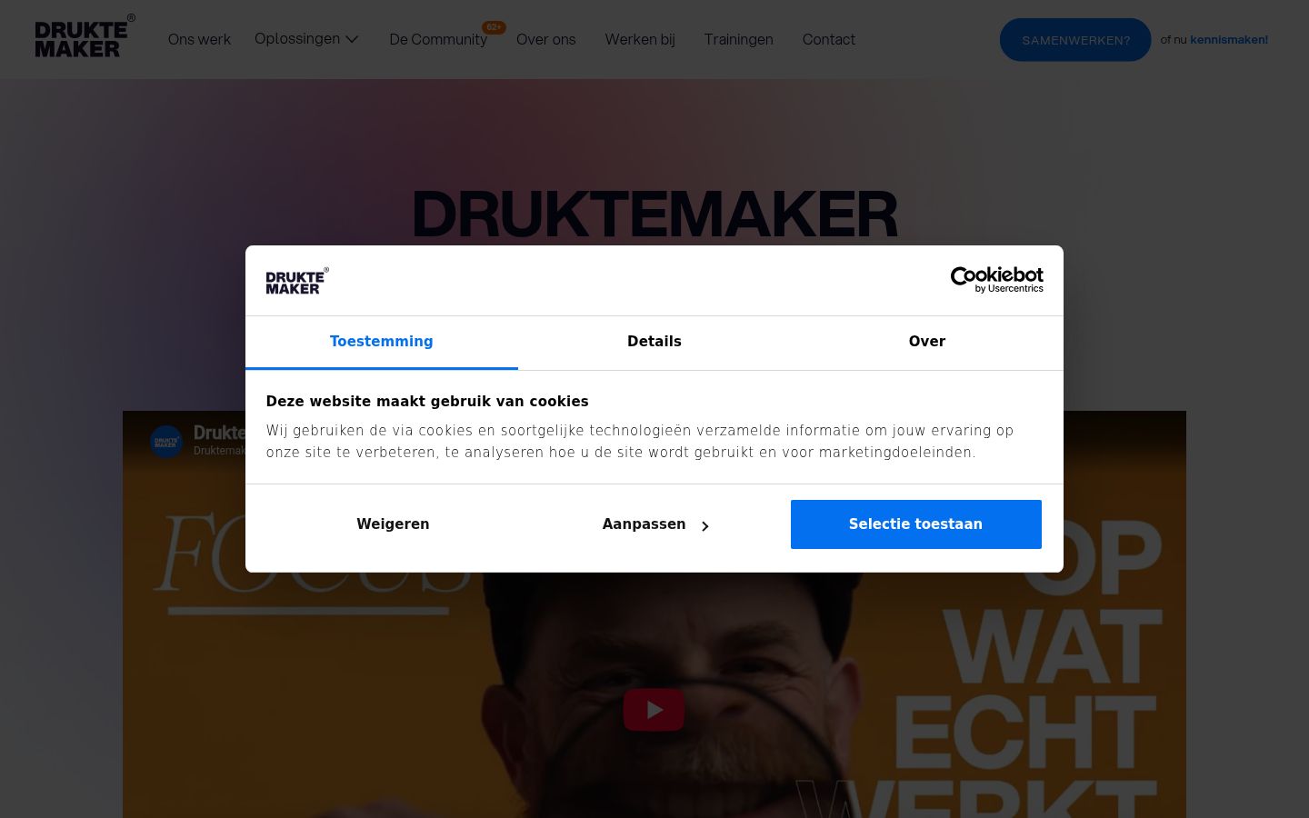Screenshot del banner di consenso mostrato prima di qualsiasi interazione