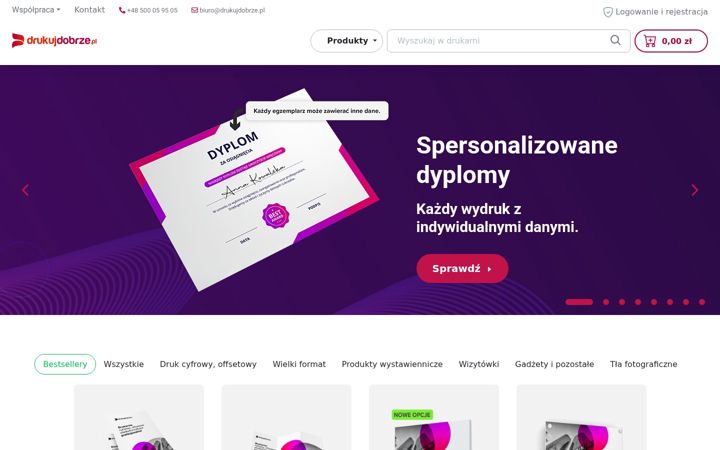Kuvakaappaus sivustosta drukujdobrze.pl