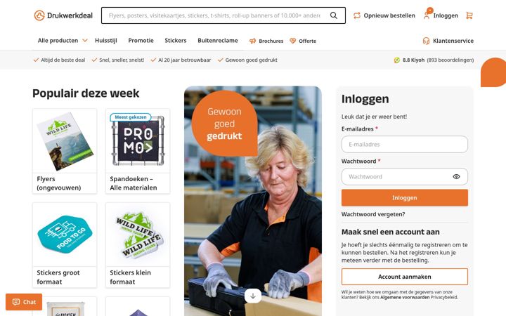 Screenshot di drukwerkdeal.nl