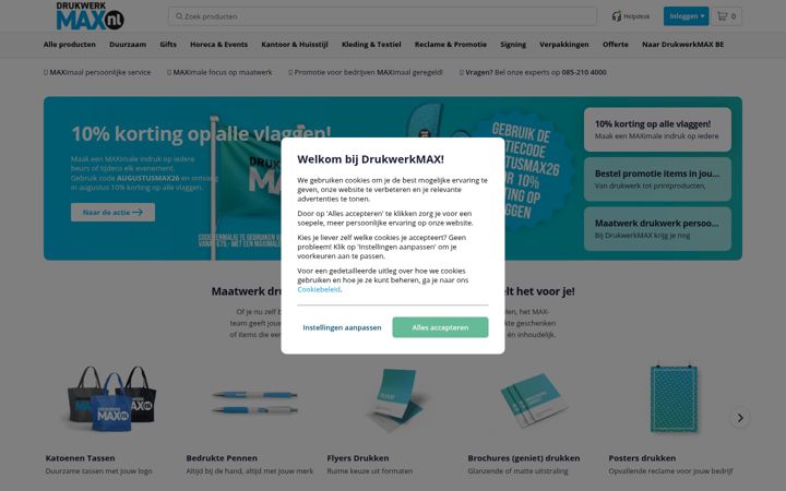Screenshot di drukwerkmax.nl