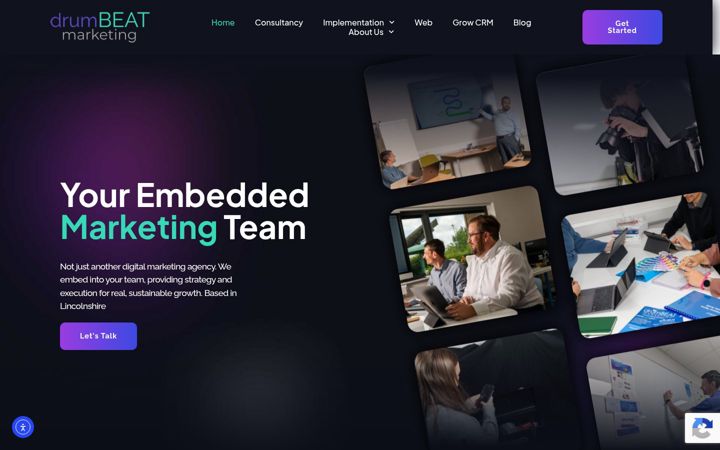 Skærmbillede af drumbeatmarketing.co.uk