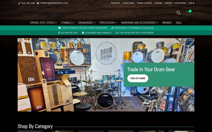 Skærmbillede af drumcentral.co.uk