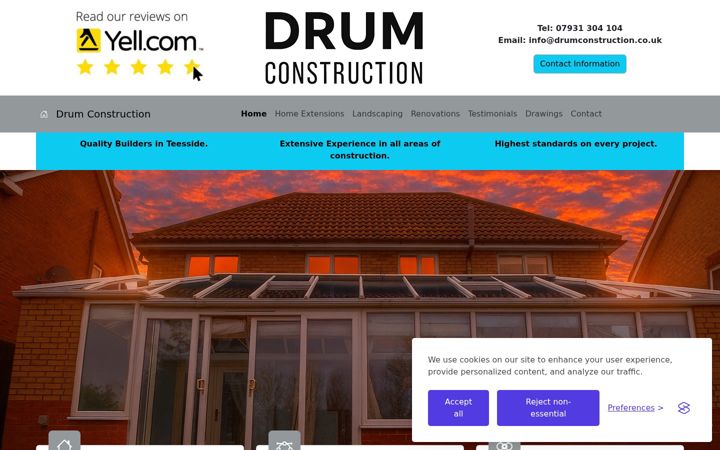 Skærmbillede af drumconstruction.co.uk