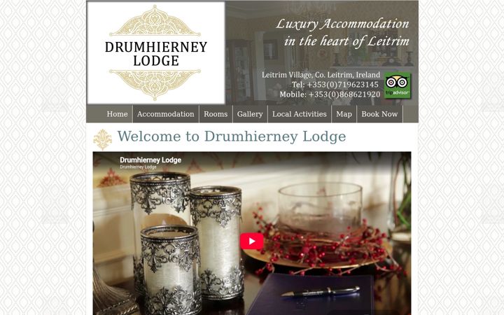 Screenshot of drumhierneylodge.com
