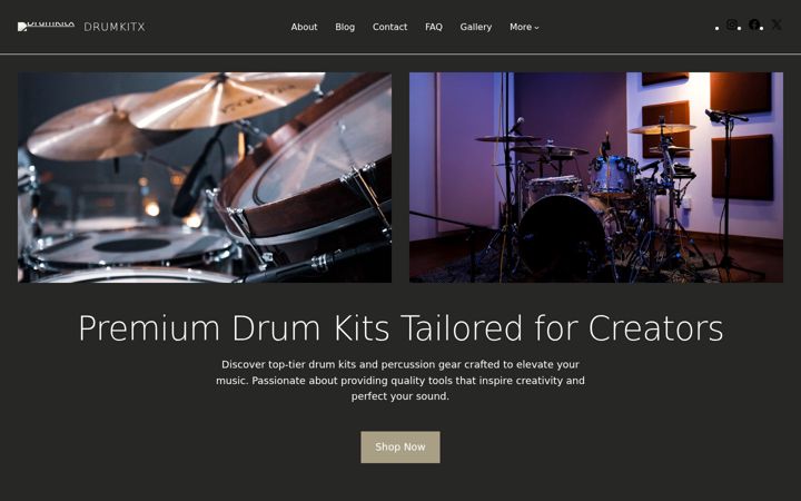 Screenshot of drumkitx.com
