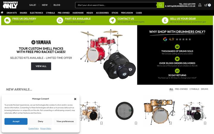 Képernyőkép: drummersonly.co.uk
