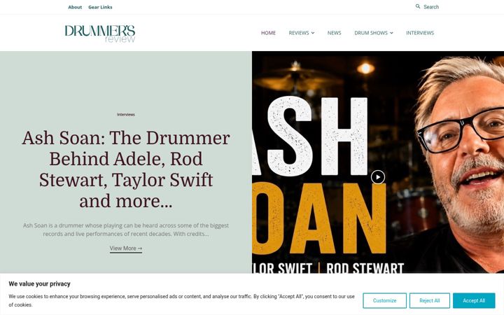 Screenshot of drummersreview.com
