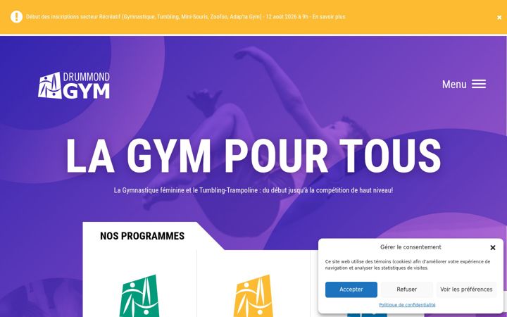 Screenshot of drummondgym.com