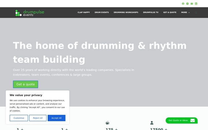 Screenshot of drumpulse.com