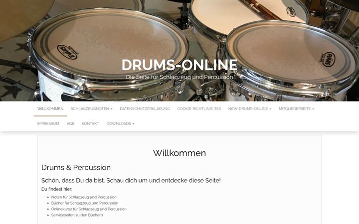 Captură de ecran a drums-online.org