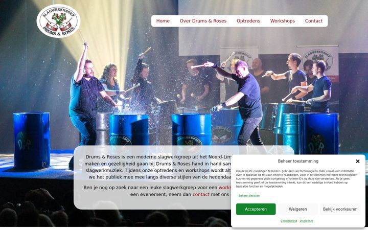 Screenshot di drums-roses.nl