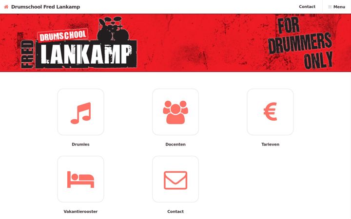 Screenshot di drumschoolfredlankamp.nl