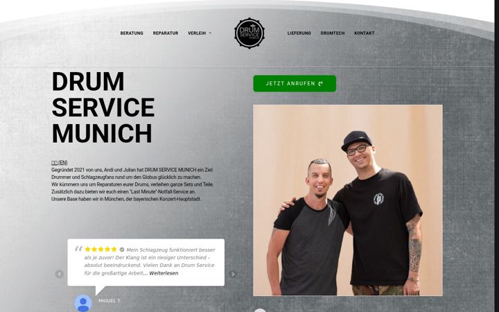Screenshot ta' drumservicemunich.de
