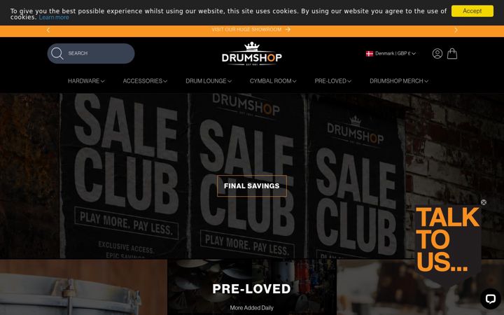 Screenshot van drumshop.co.uk