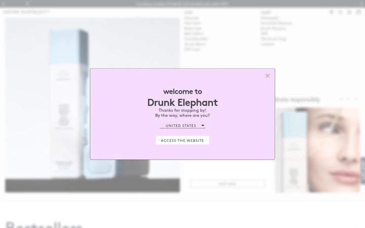 Screenshot of drunkelephant.com