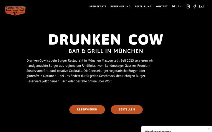 Kuvakaappaus sivustosta drunkencow.de