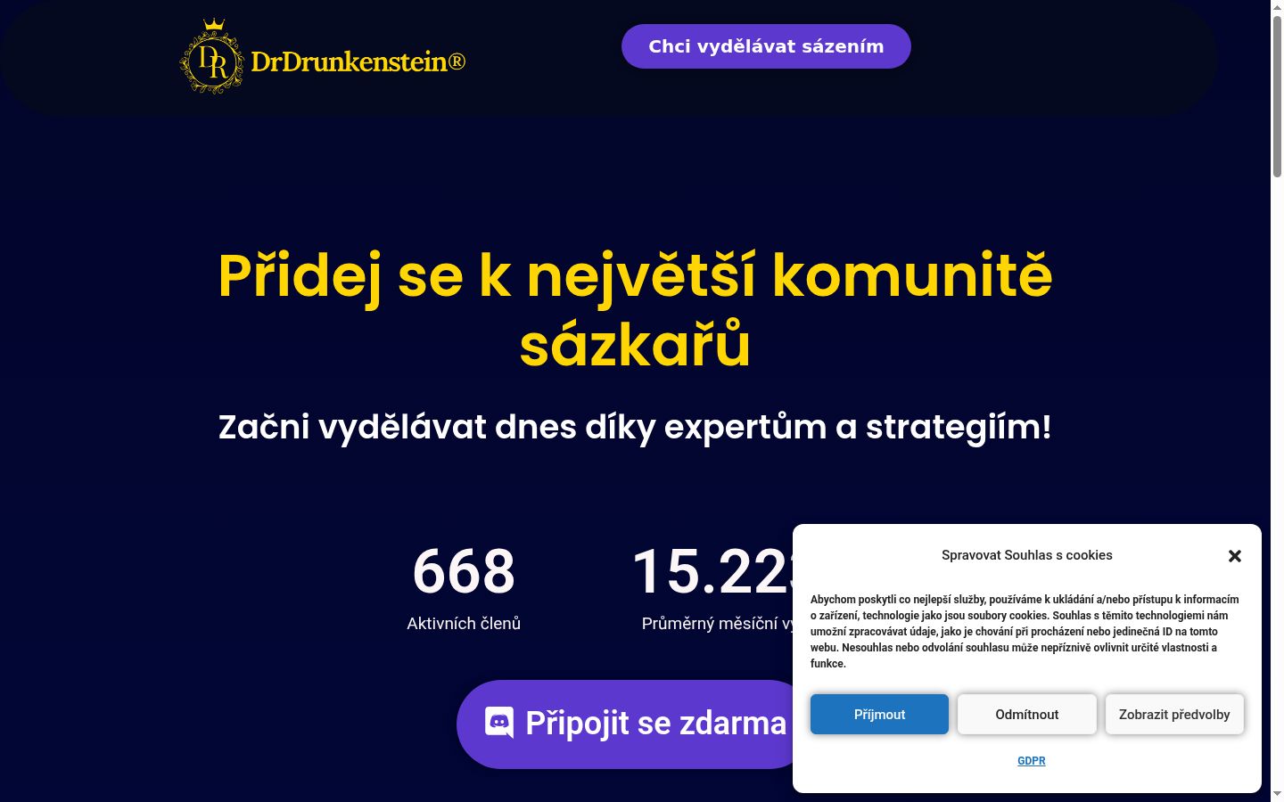 Snímek obrazovky baneru souhlasu zobrazeného před jakoukoli interakcí