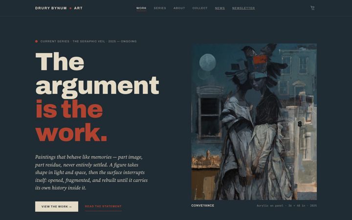 Screenshot of drurybynumart.com