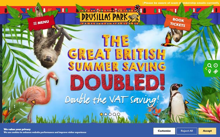 Screenshot van drusillas.co.uk