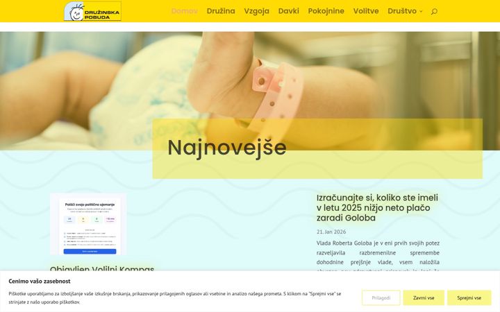 Snímek obrazovky druzinskapobuda.si