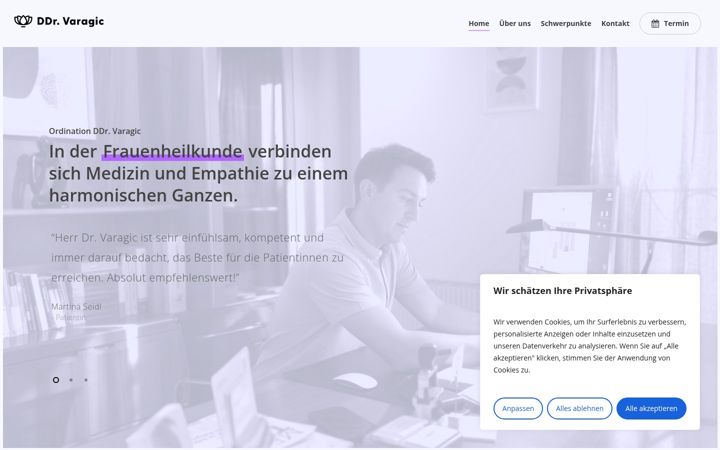 Screenshot von drvaragic.at