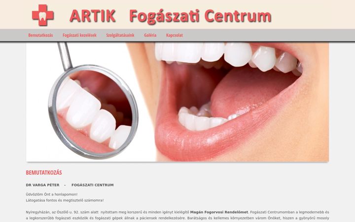 Képernyőkép: drvargapeterfogorvos.hu