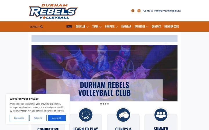 Екранна снимка на drvcvolleyball.ca