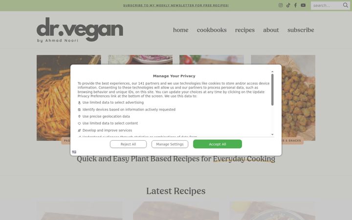 Screenshot of drveganblog.com