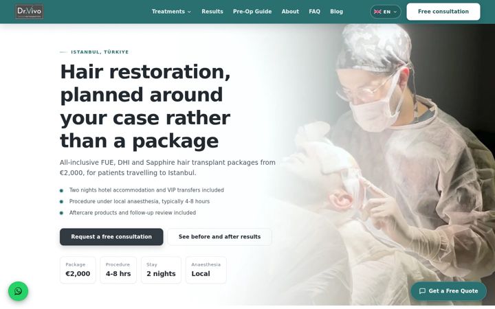 Screenshot of drvivohairclinic.com