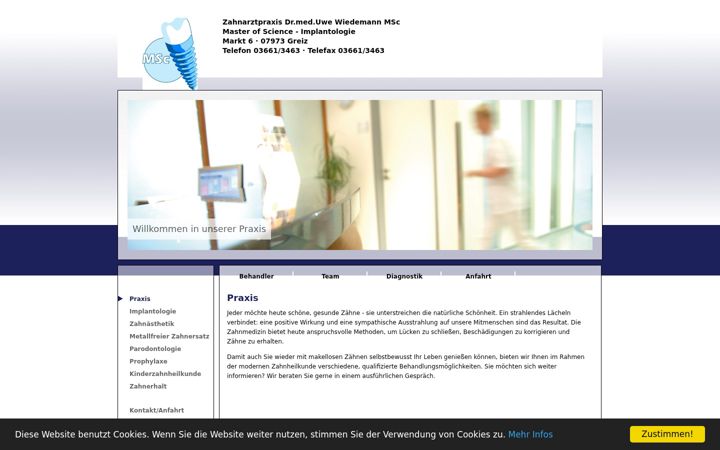 Screenshot of drwiedemann-implantologie.de