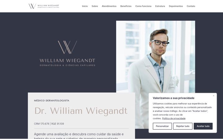 Screenshot of drwilliamwiegandt.com.br