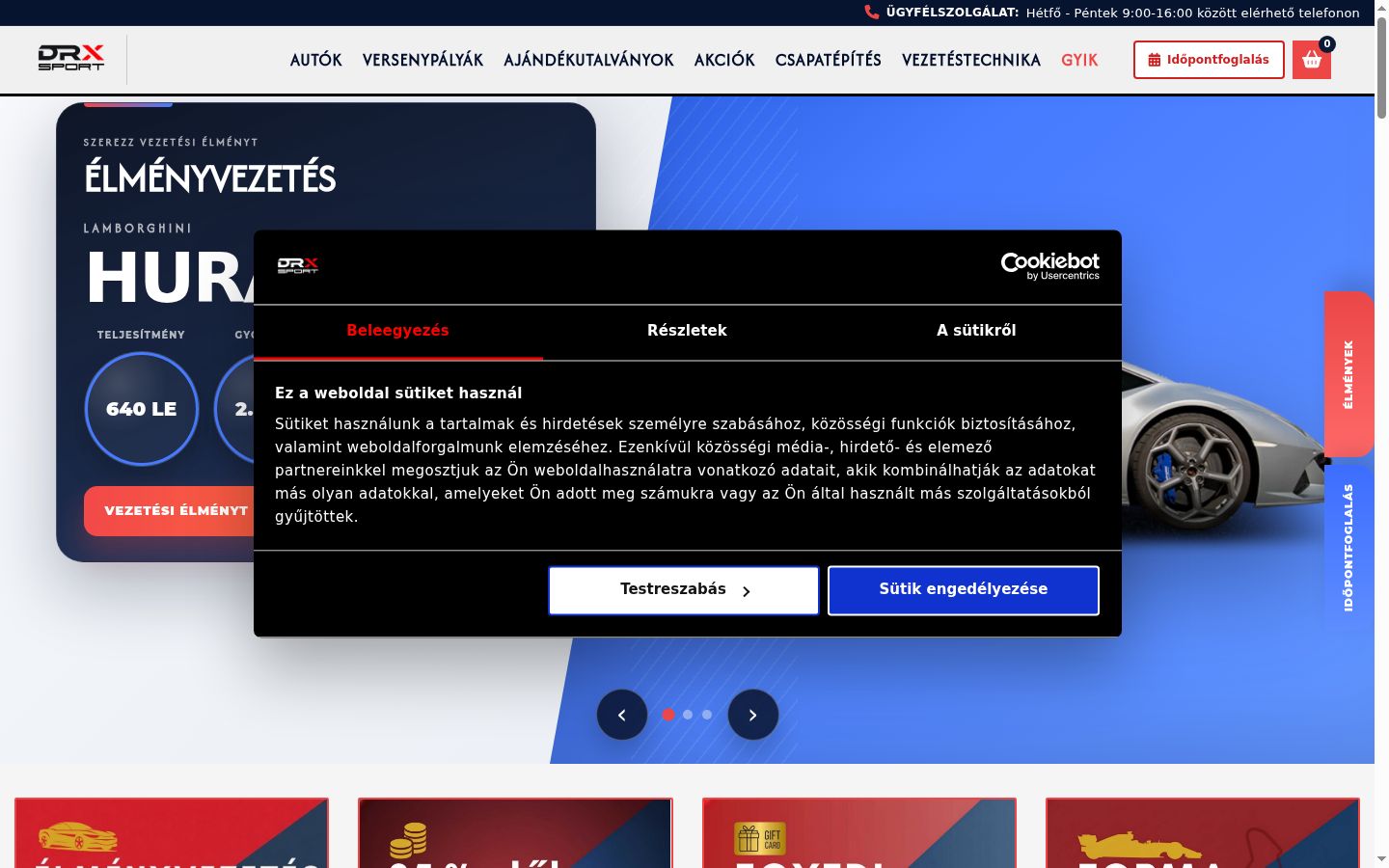 Screenshot del banner di consenso mostrato prima di qualsiasi interazione