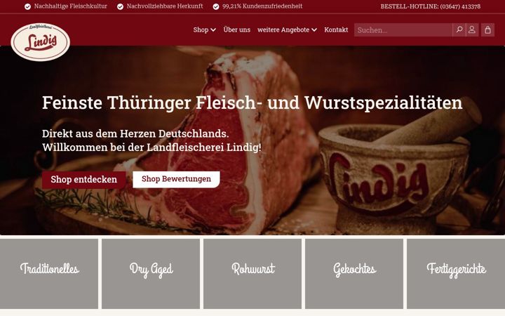 Screenshot von dry-aged-lindig.de
