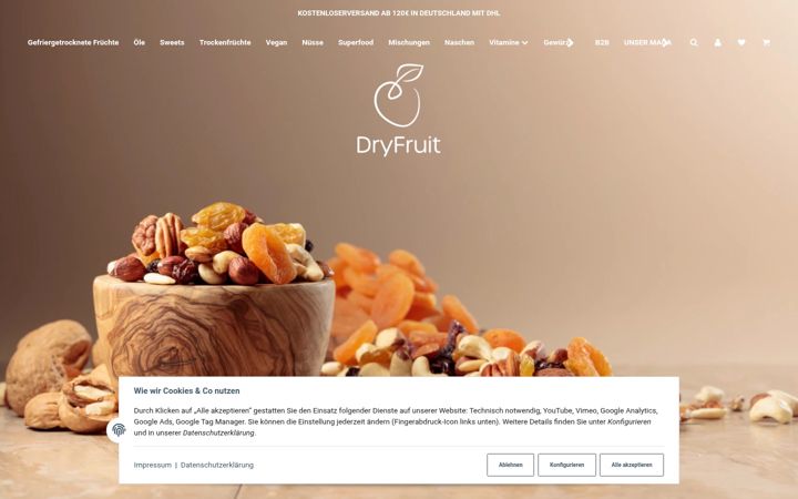 Screenshot von dry-fruit.de
