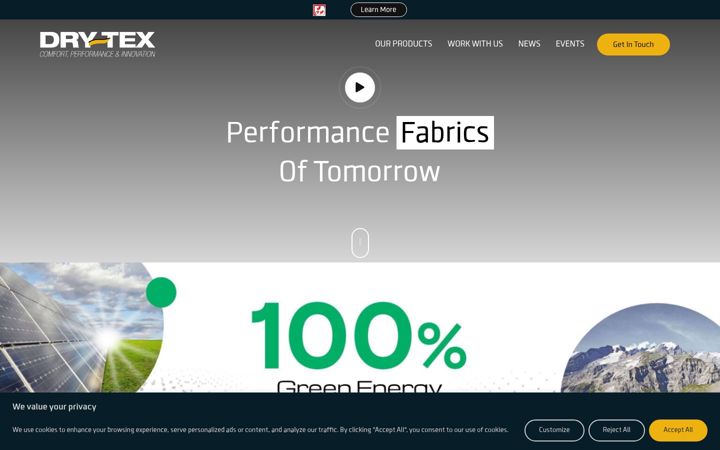Screenshot of dry-tex.com