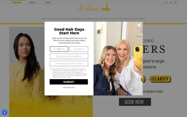 Screenshot of drybarshops.com