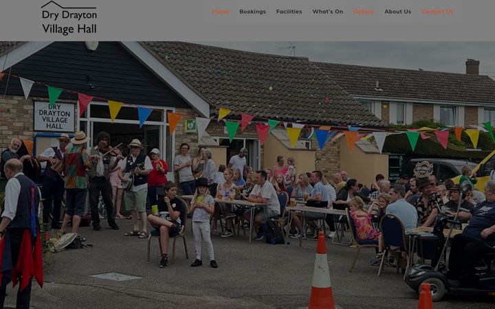 Screenshot ta' drydraytonvillagehall.org.uk