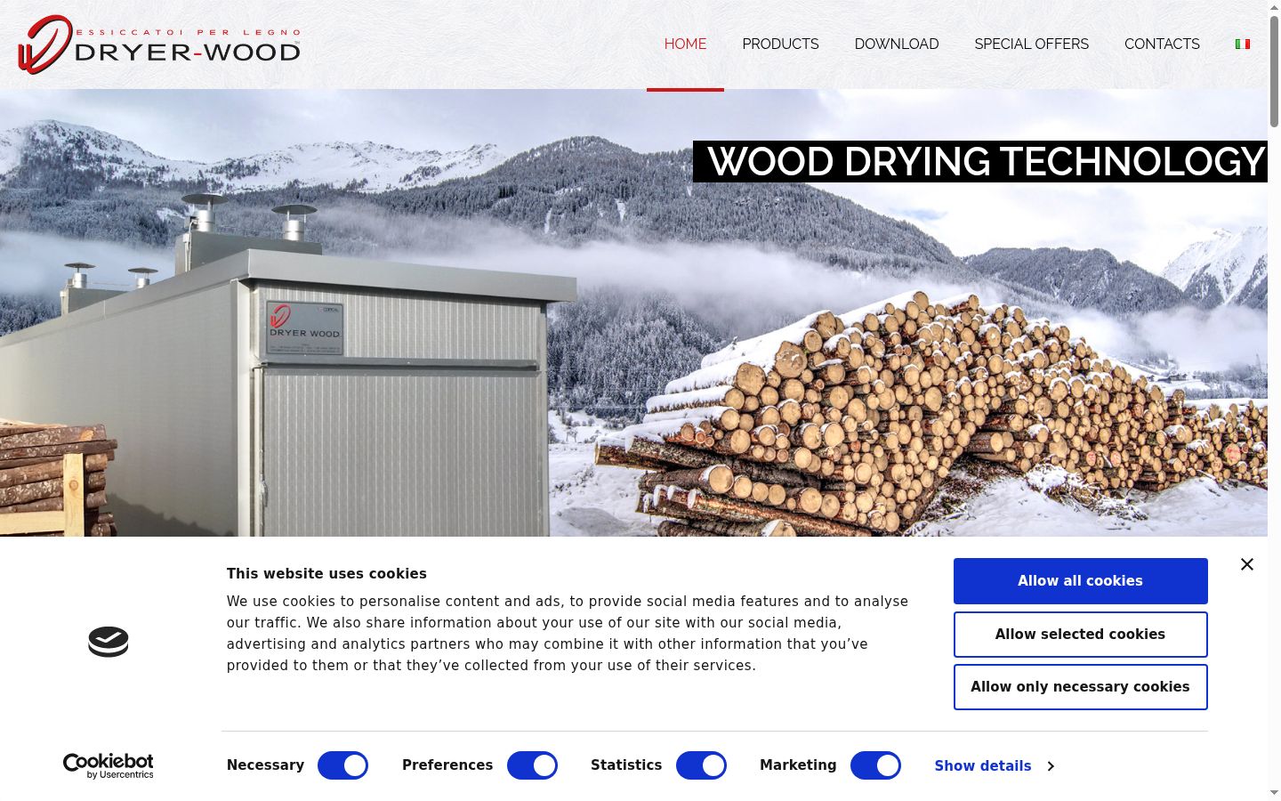 Screenshot del banner di consenso mostrato prima di qualsiasi interazione