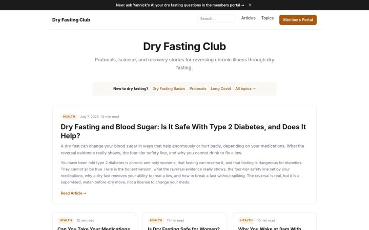 Screenshot of dryfastingclub.com