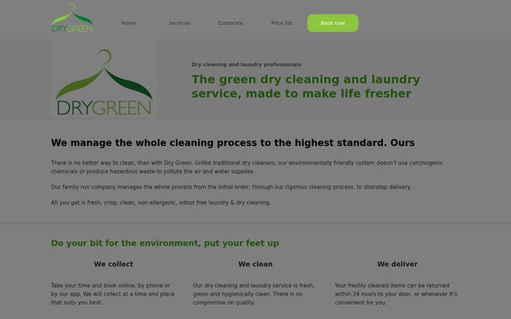 Screenshot ta' drygreenonly.co.uk