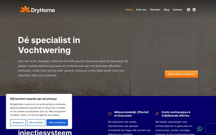 Screenshot di dryhome.nl