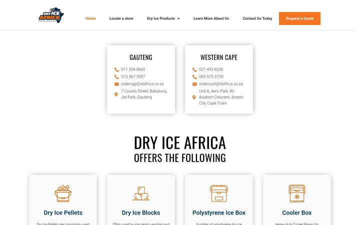 Képernyőkép: dryiceafrica.co.za