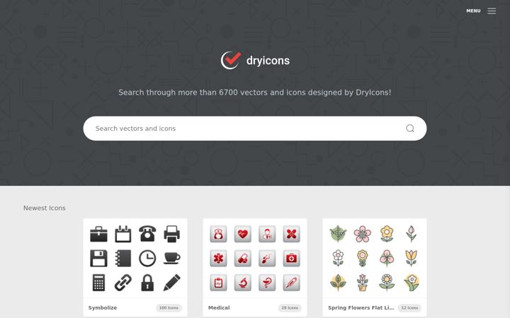 Screenshot of dryicons.com