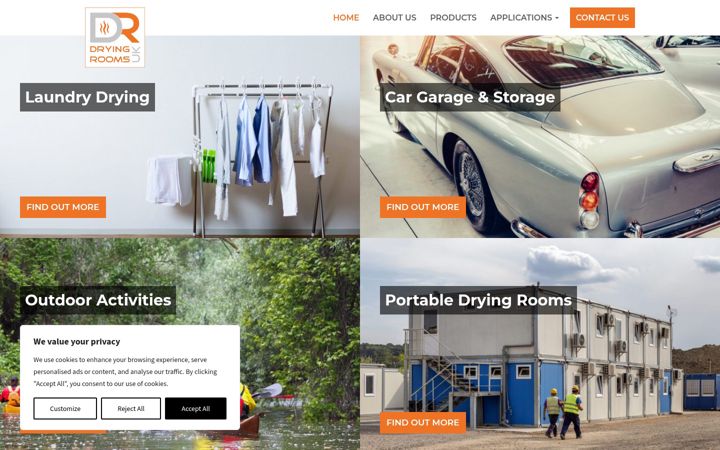 Screenshot of dryingroomsuk.com