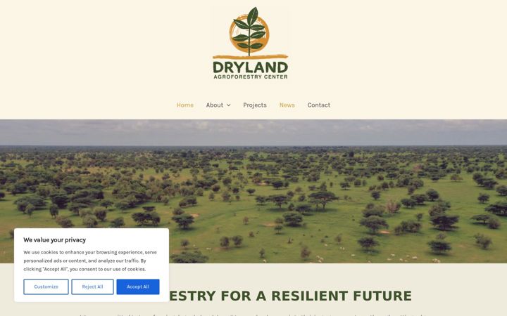 Captură de ecran a drylandagroforestry.org