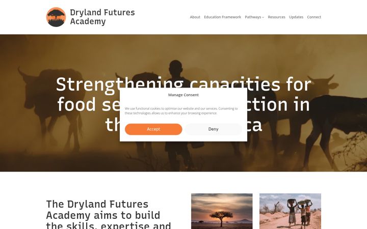 Captură de ecran a drylandfutures.org